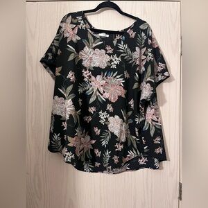 Maurices Floral Black Women's Top